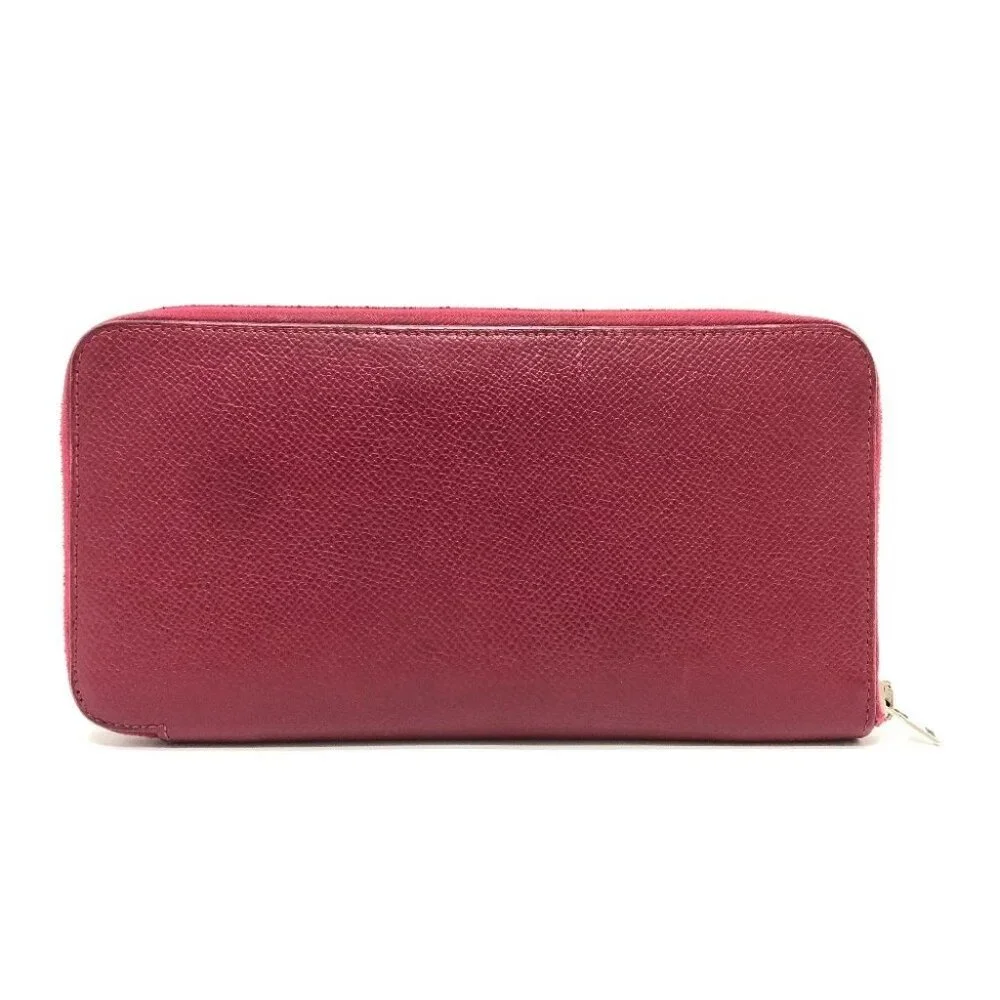 HERMES Azap Long Silk-In Long Wallet Wallet Long Wallet Epsom wine-red - Picture 2 of 14
